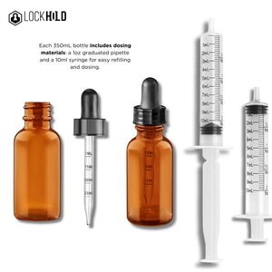 Perfect kratom dosing with Lockhold. best liquid kratom online refine the dose that is right for you. image of dosing materials included with the big bottle.